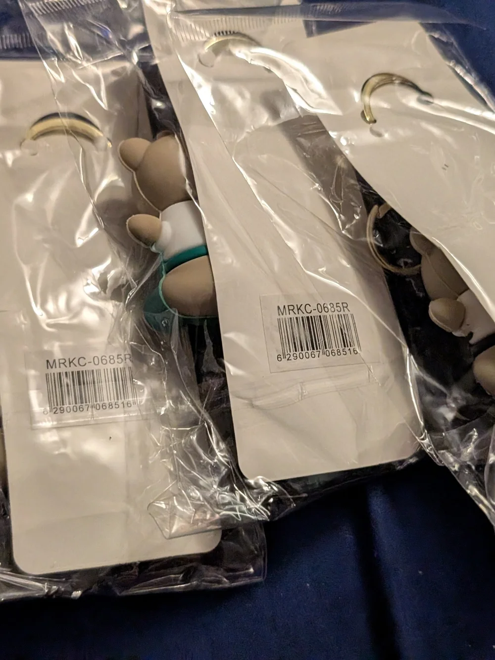 3 New Starbucks Teal Bear Keychain with Strap